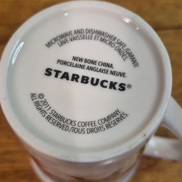 STARBUCKS 2011 Festive Holiday Skaters and Sledding Dog Mug with 3D Airplane - Picture 7 of 15